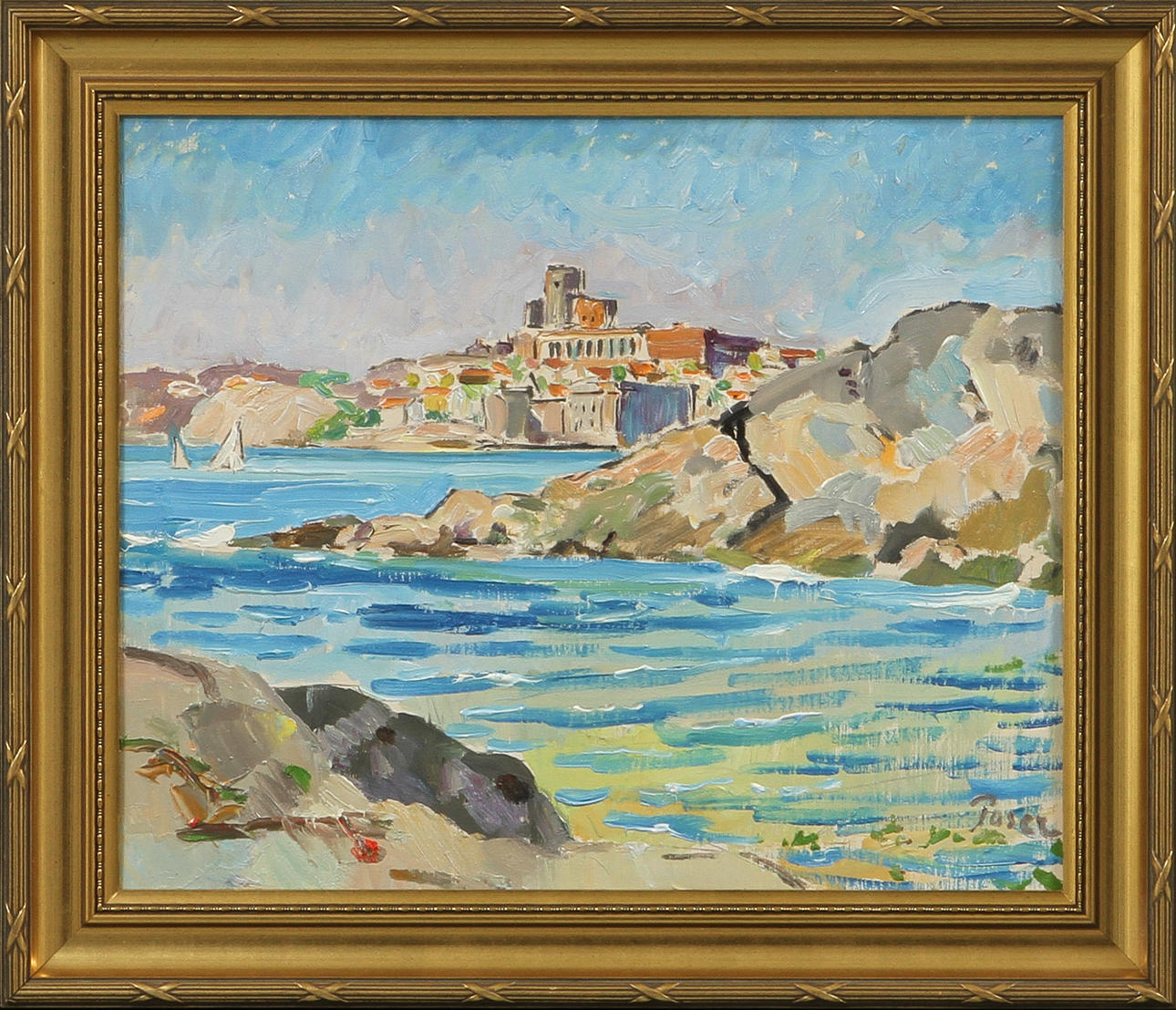 MARTIN POSER. "Sommardag, Marstrand", olja på duk, signerad.