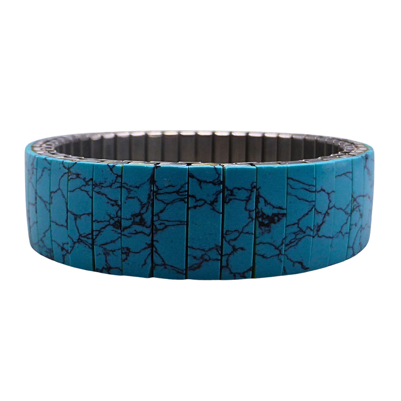 STRETCH BRACELET WITH TURQUOISE PATTERN.
