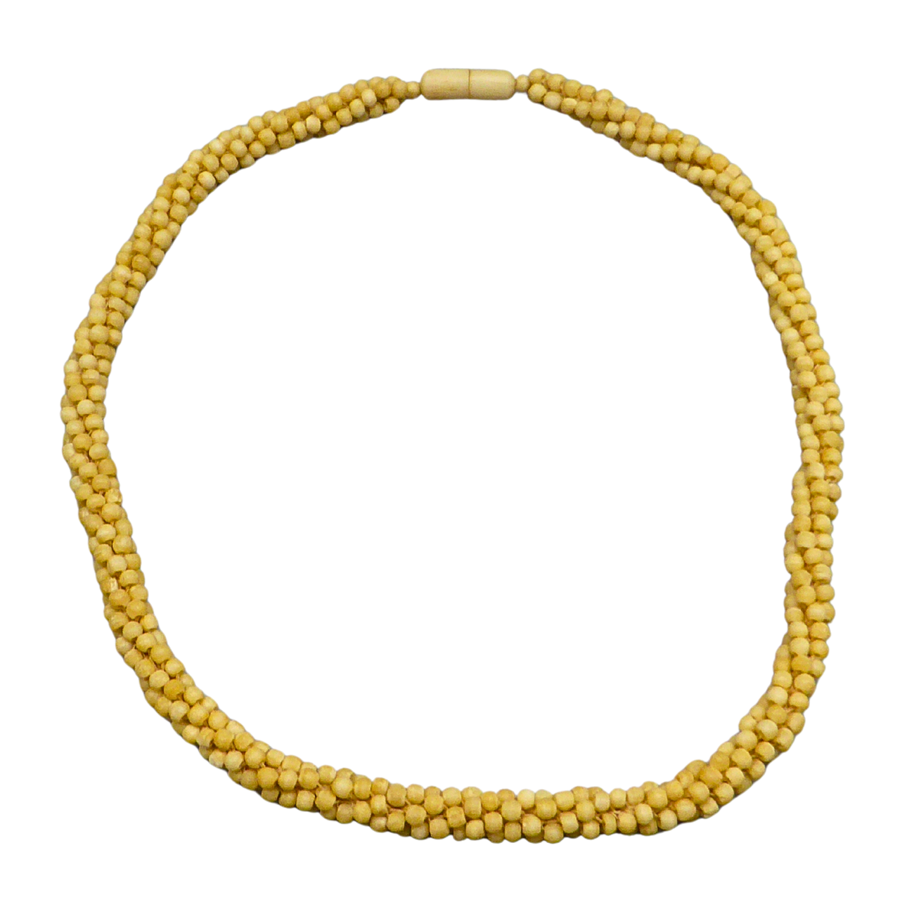 BRAIDED BONE BEAD NECKLACE.
