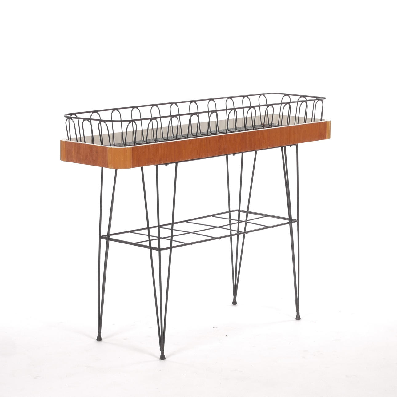 PLANT STAND, string model, "Marke", teak veneer, IKEA, 1950s.
