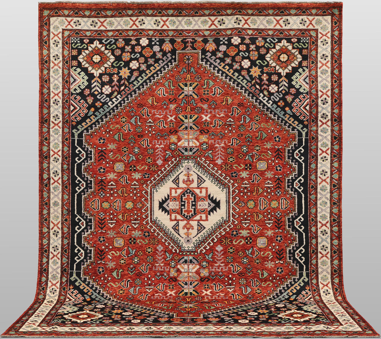CARPET. Shiraz, 344 x 249 cm.