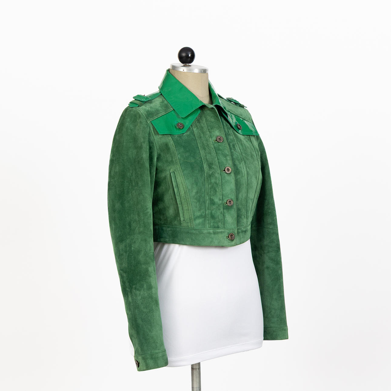 BURBERRY PRORSUM. Suede jacket, green, 2015.