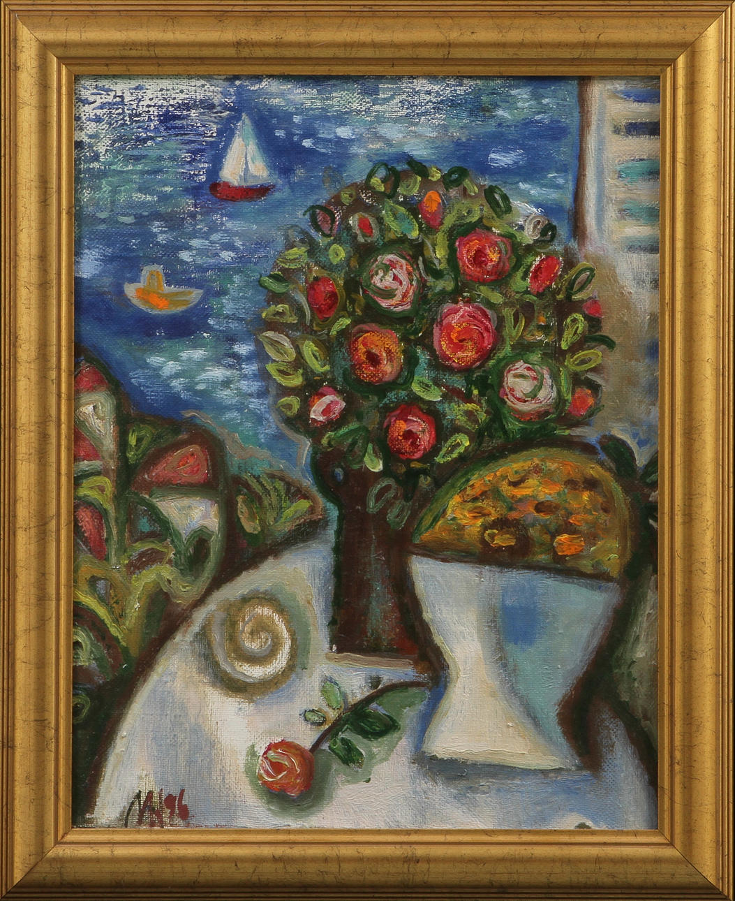 MICHAIL NEKRASOW. Stilleben, olja på duk, signerad.