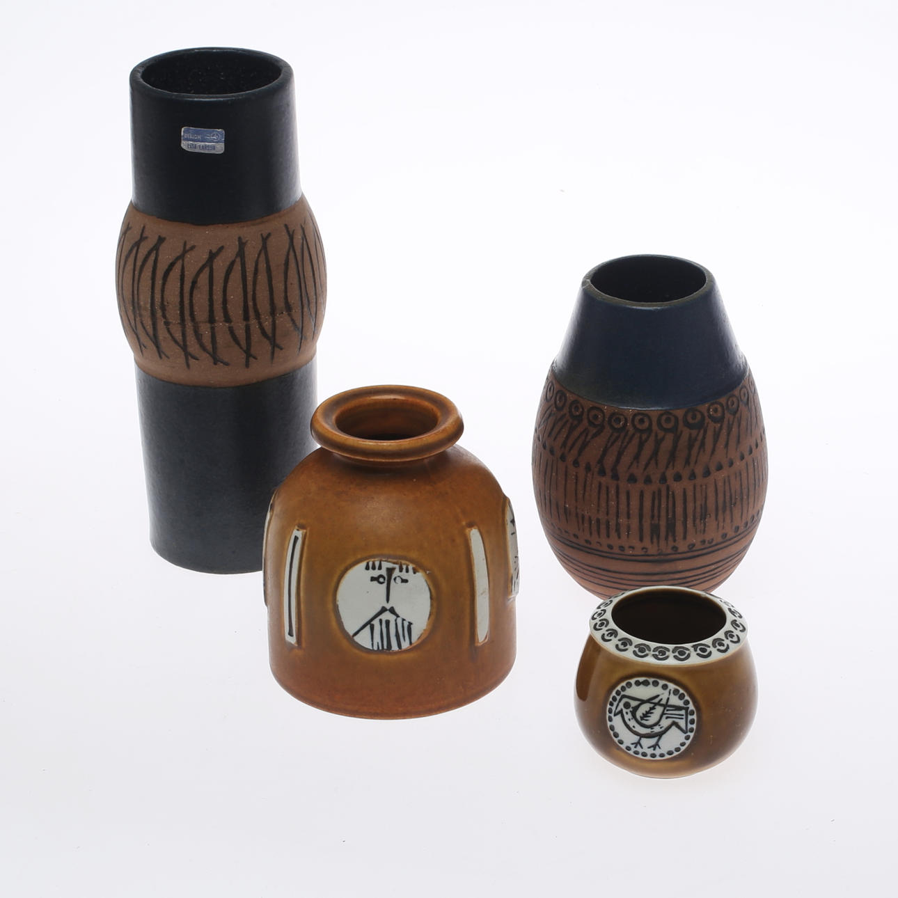 VASER, 4 st, stengods, Lisa Larson, Gustavsberg.