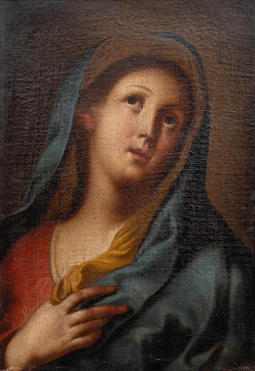 OKÄND KONSTNÄR. Madonnas extas, olja på duk, sannolikt 1700-tal