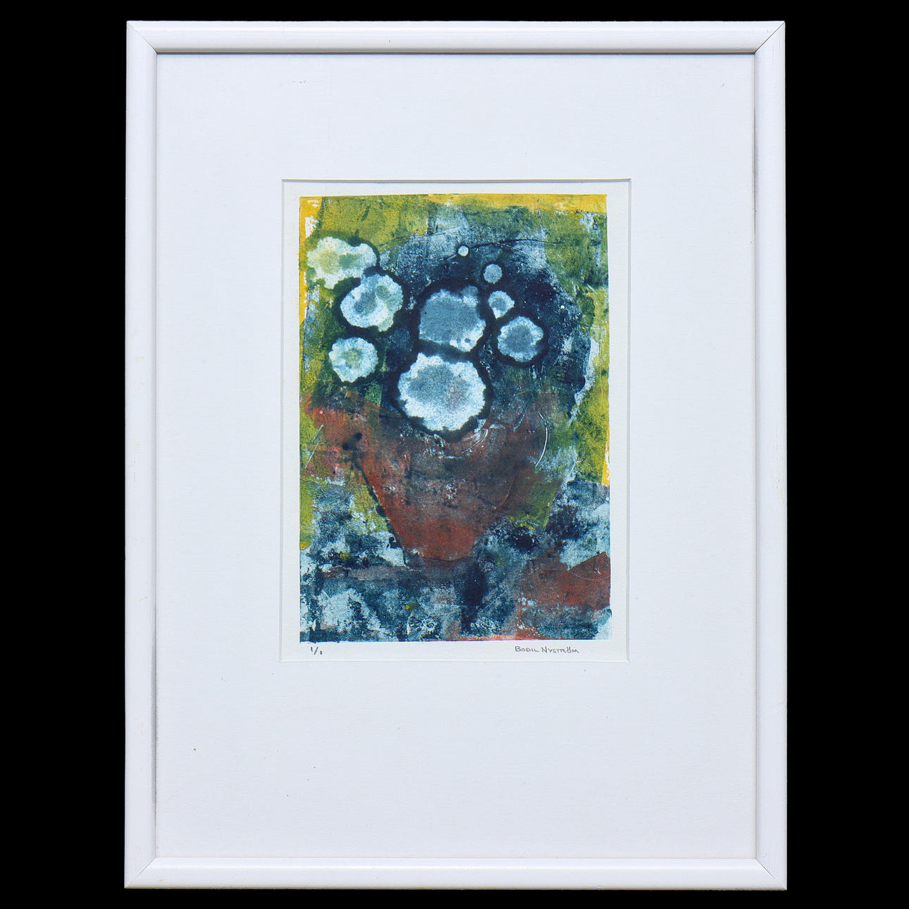 BODIL NYSTRÖM, COLOUR COMPOSITION 1/1, SIGNED, GLAZED.
