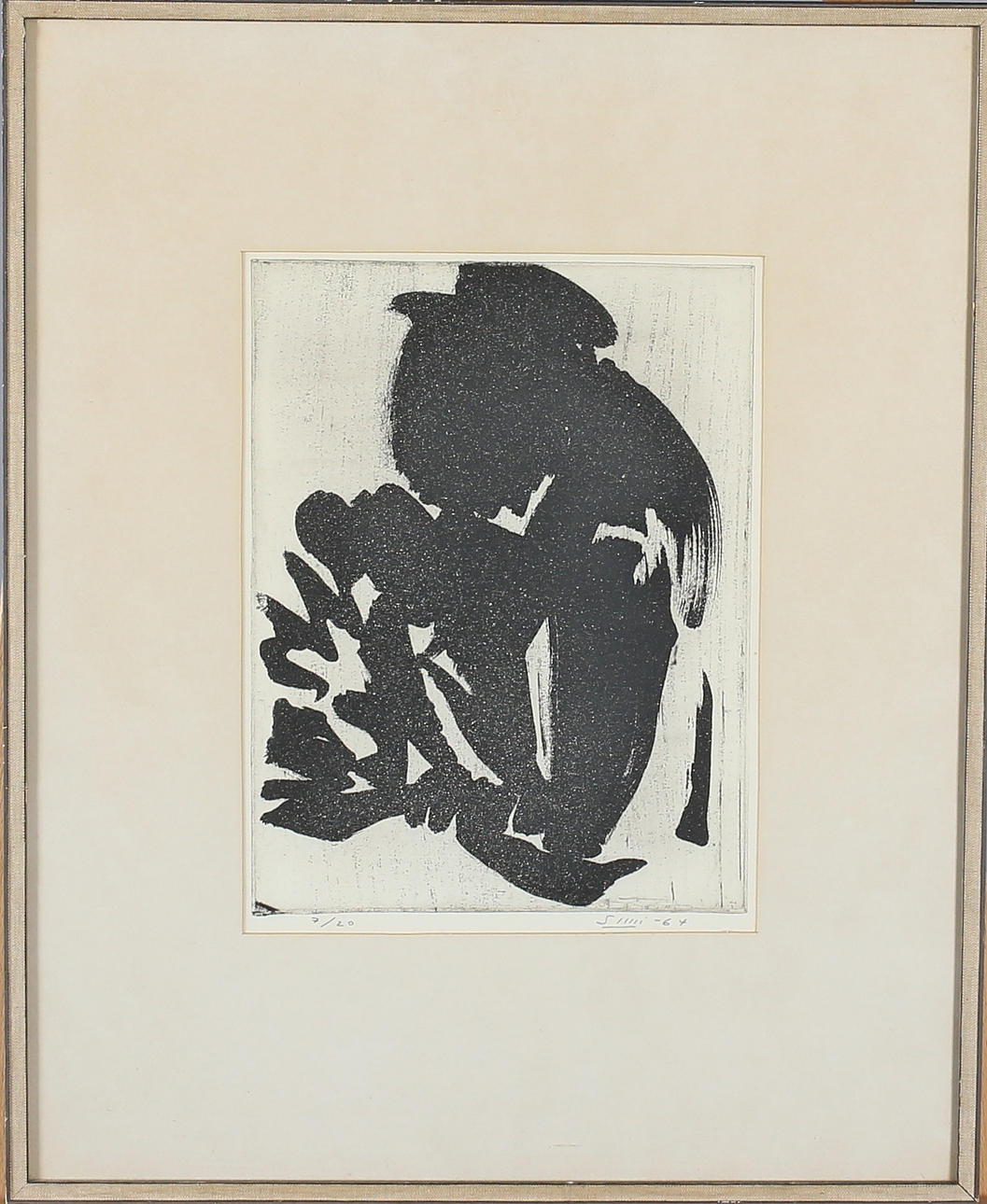 JUHO SUNI. komposition, träsnitt, signerad samt numrerad 7/20.