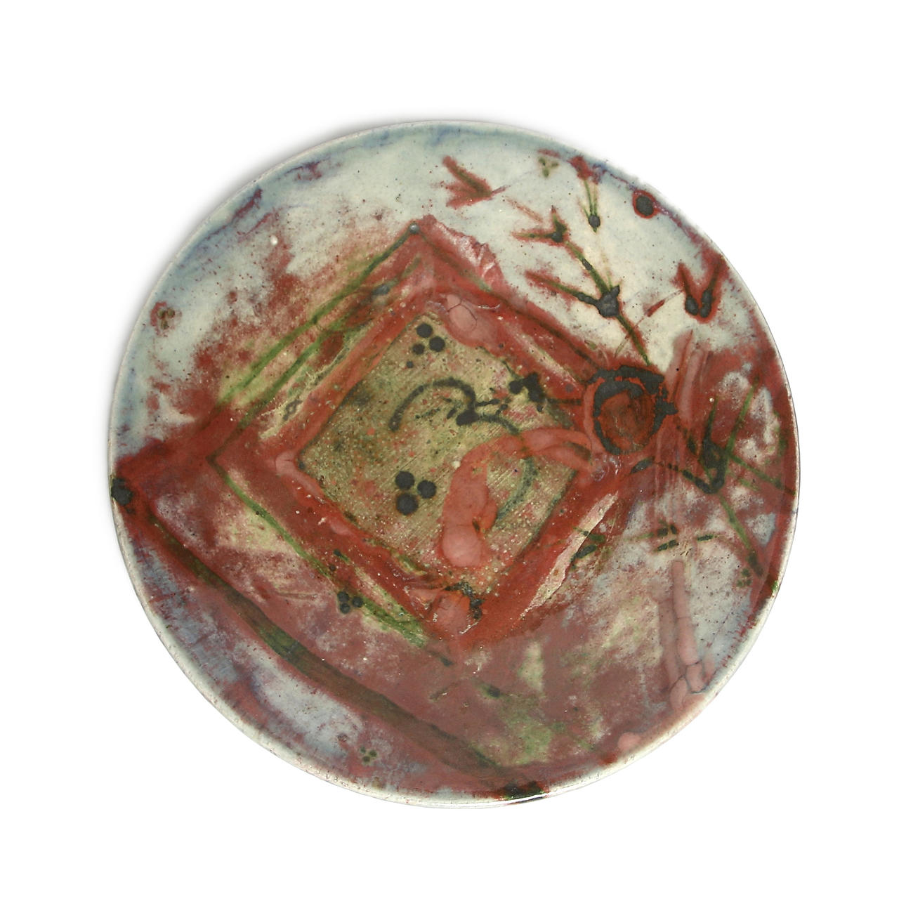 CARL CUNNINGHAM COLE. Praktfat, stengods, Algotsboda, signerad och daterad -93.