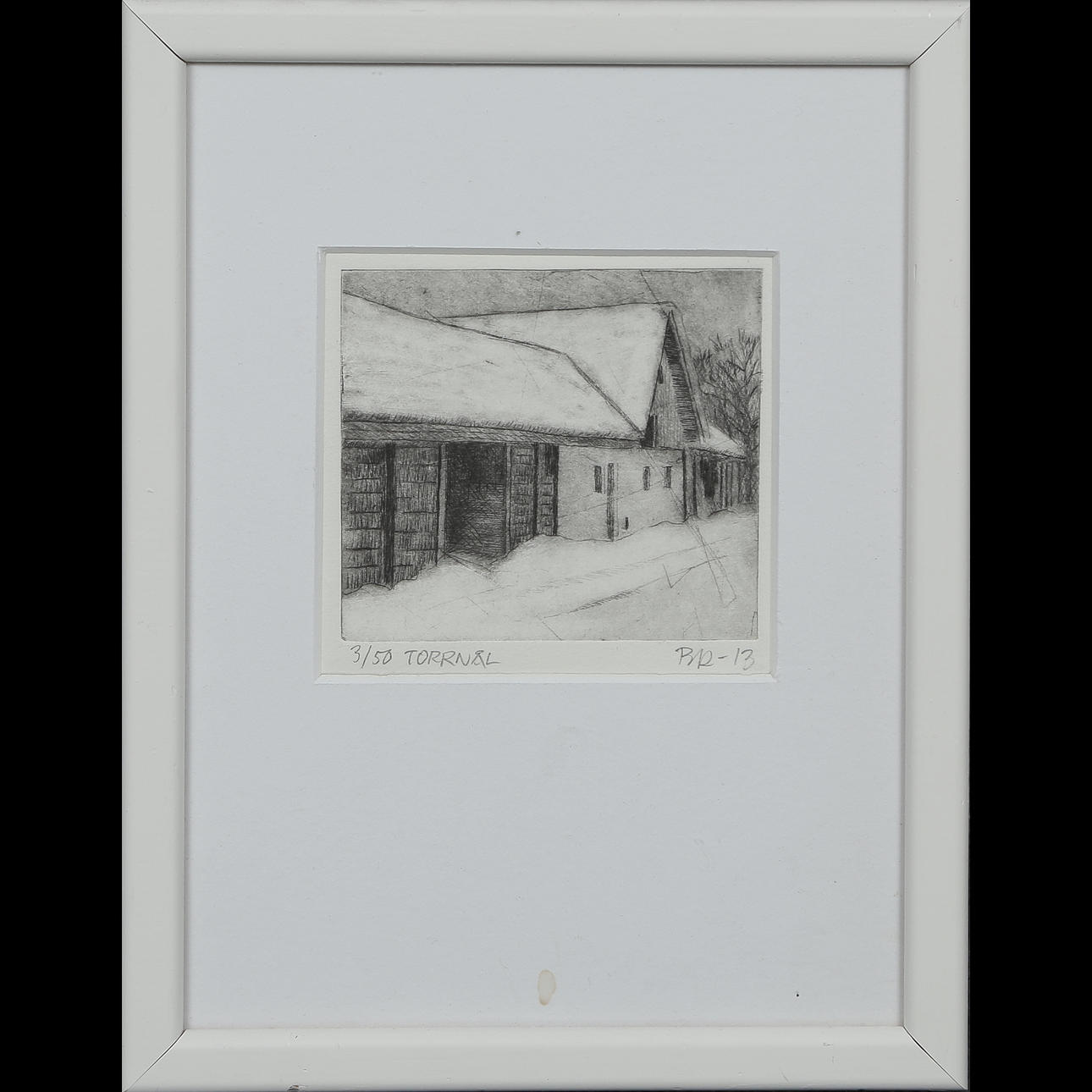 UNIDENTIFIED ARTIST, DRYPOINT 3/50, SIGNED, DATED, FRAMED.