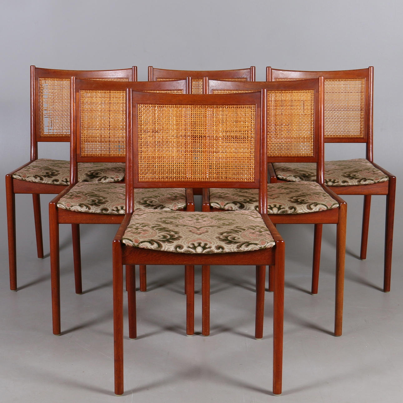 STOLAR, 6 st. Teak och rotting, Aktiebolaget JO Carlsson, Vetlanda.