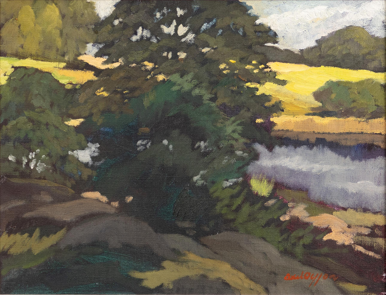 AXEL OLSSON. oil on canvas, signed.