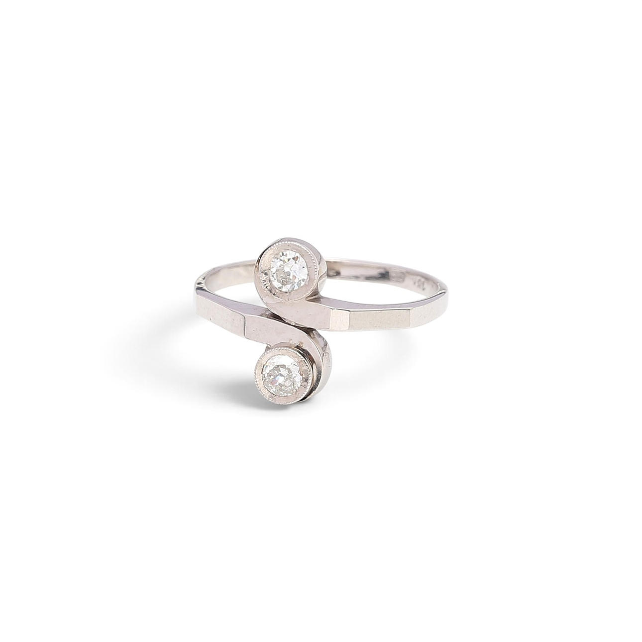 Toi et moi-ring med diamanter.