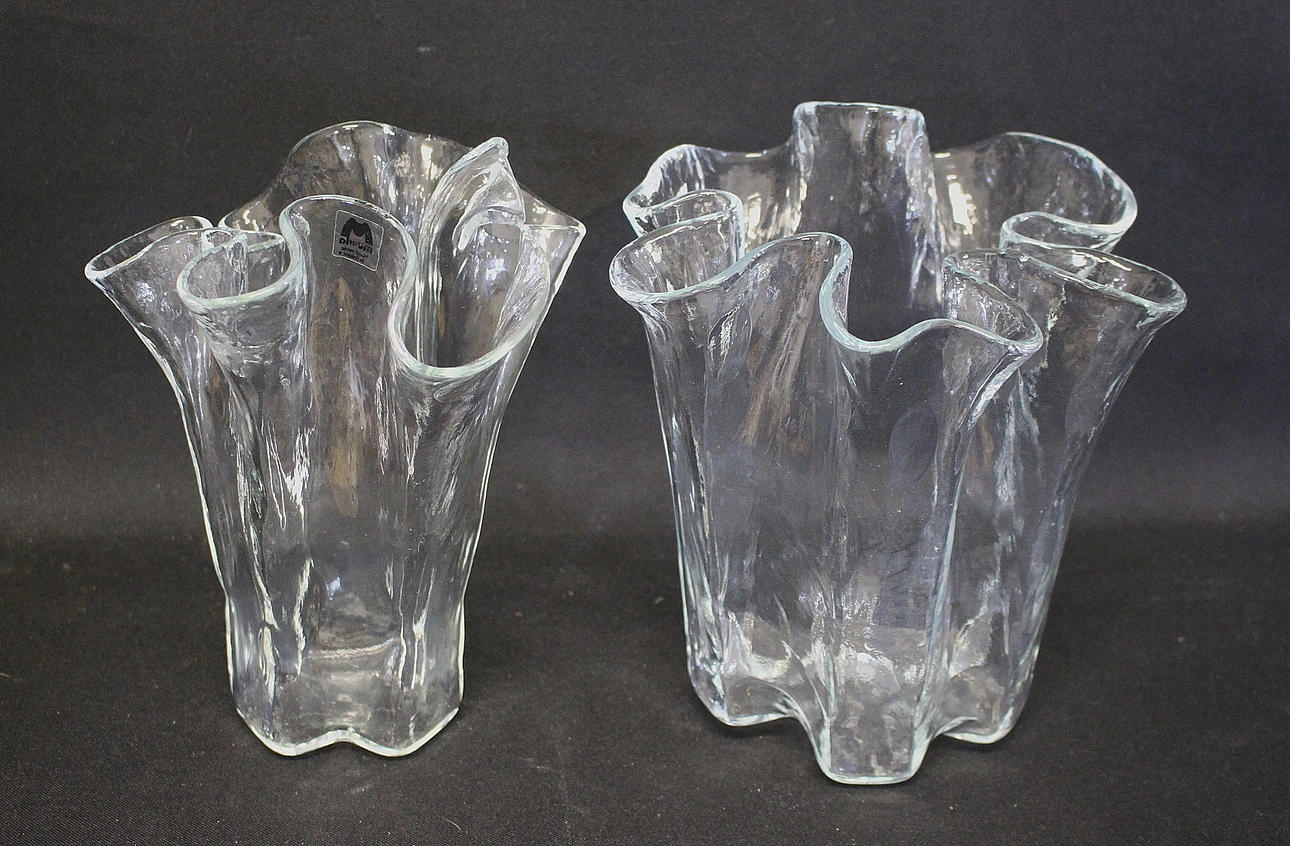 SERVIETVASER, 2 stk, glas, Muurla, Finland.