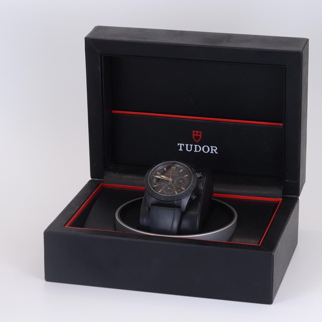 TUDOR FASTRIDER BLACK SHIELD GENTS WATCH.