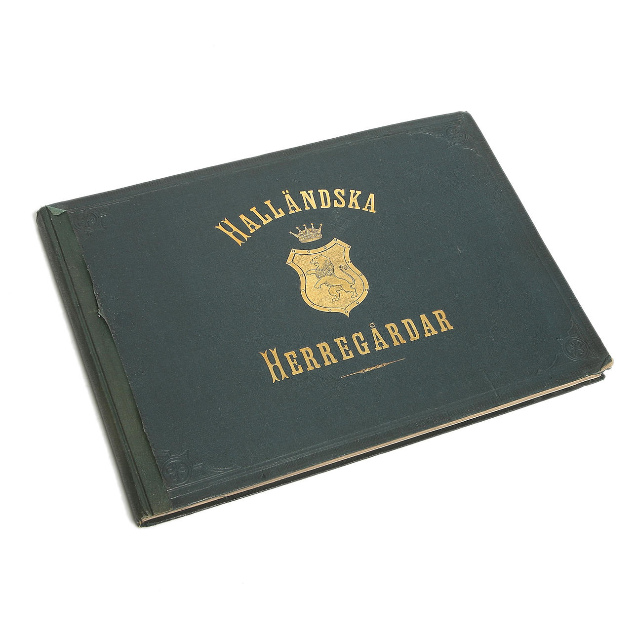 BOK, med litografiska illustrationer, "Halländska Herregårdar", Schlachter & Seedorff, Stockholm 1800-tal.