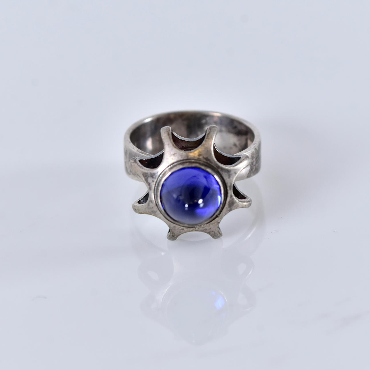 RING, with blue stone, silver, Alton, Falköping 1969.