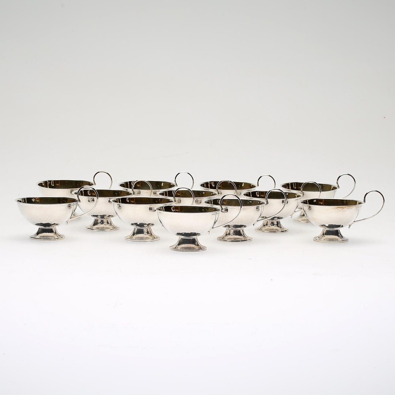 SUPKOPPAR, 12 st, silver, Ceson, Göteborg. Total vikt ca 372 g.