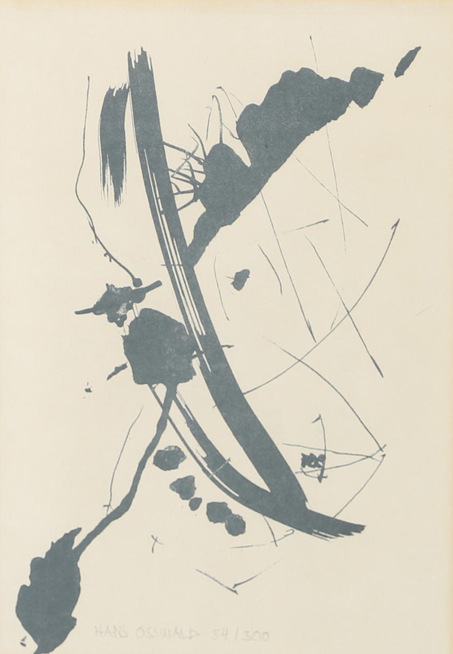 HANS OSSWALD. Composition, lithograph, signed.