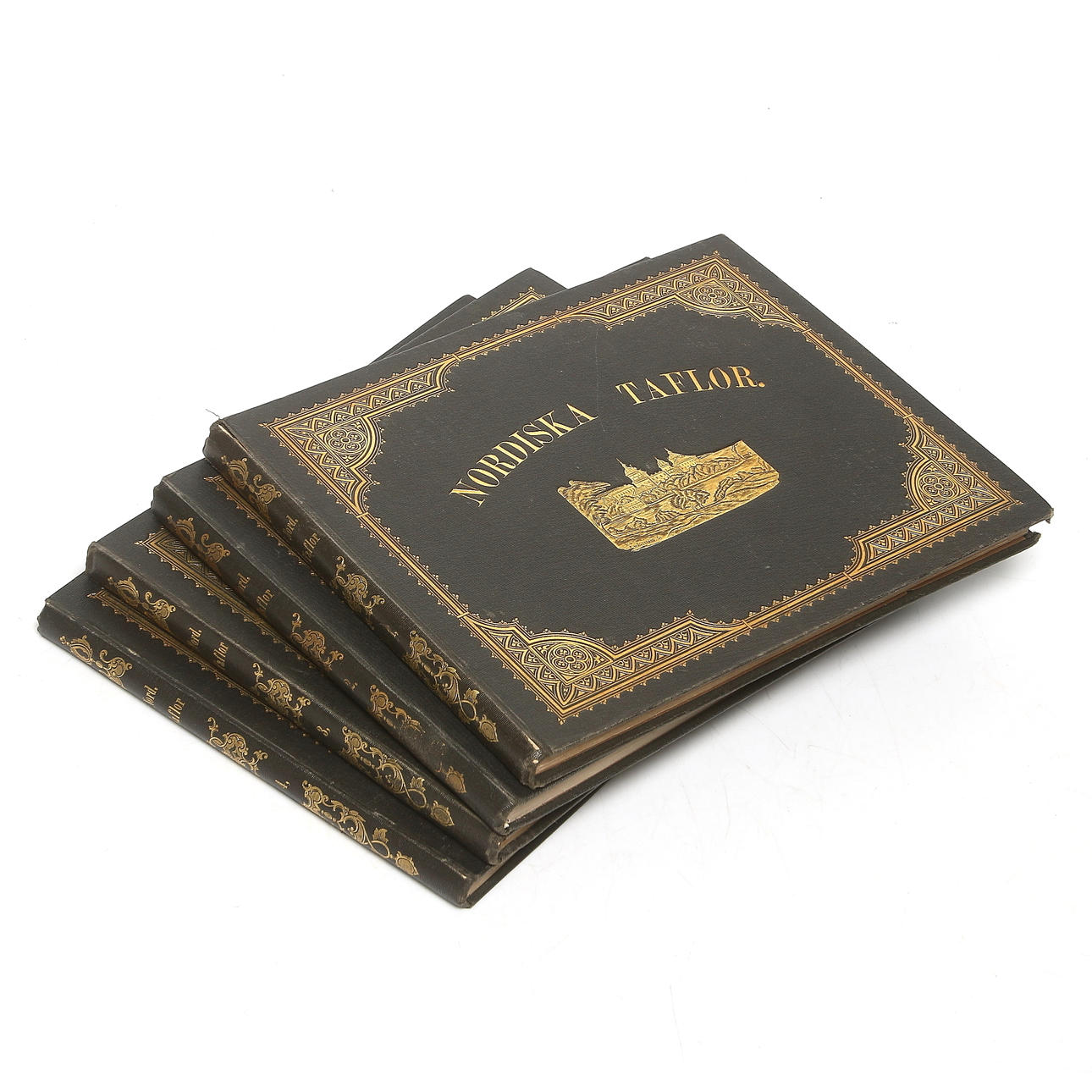 BÖCKER, 4 st, "Nordiska Taflor, 1-4", Albert Bonnier, Stockholm, 1800-tal.