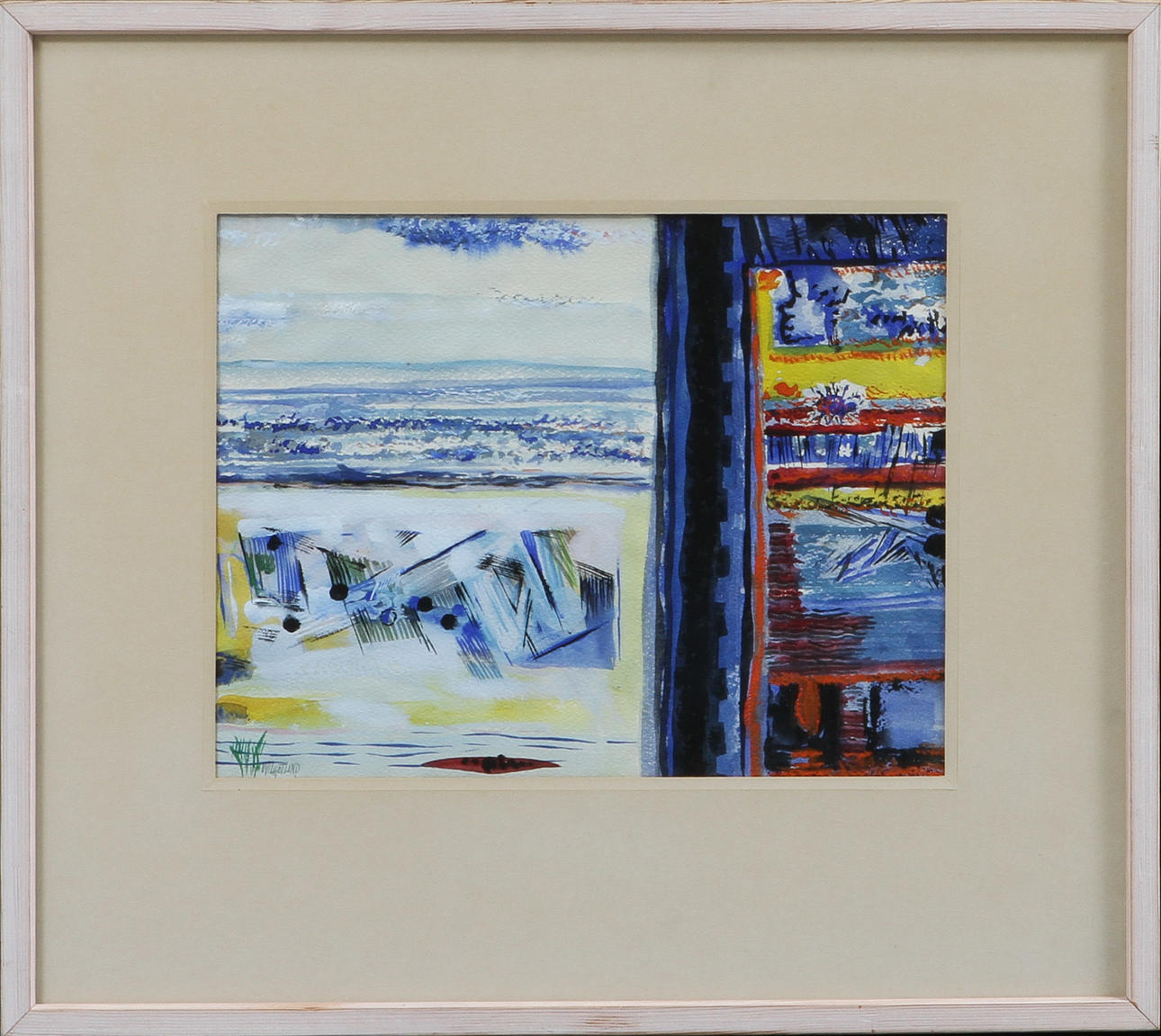 WILGOT LIND. "Strandfynd", akvarell, signerad.