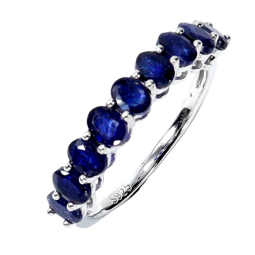 SAPPHIRE OVAL CUT HALF ETERNITY RING.
