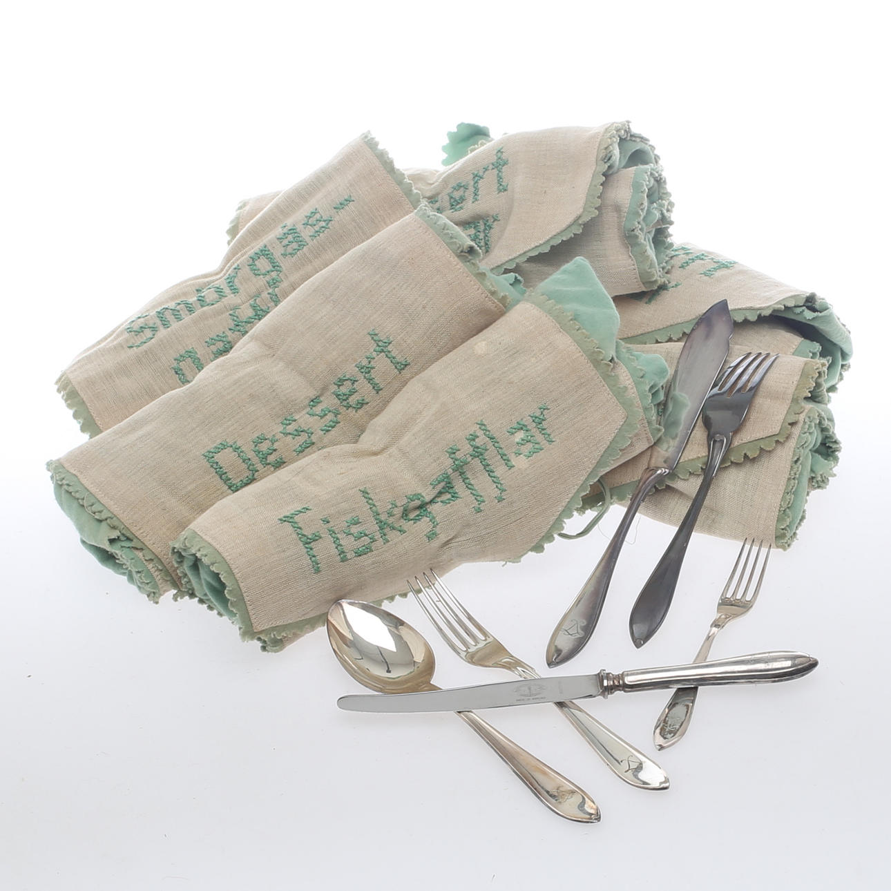 BESTICKSDELAR, 72 delar, nysilver, Svensk spets.