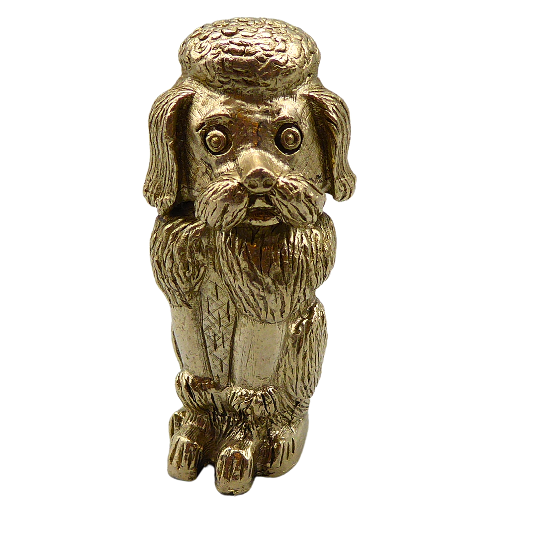 DEKORATIV PUDELFIGUR I MÄSSING