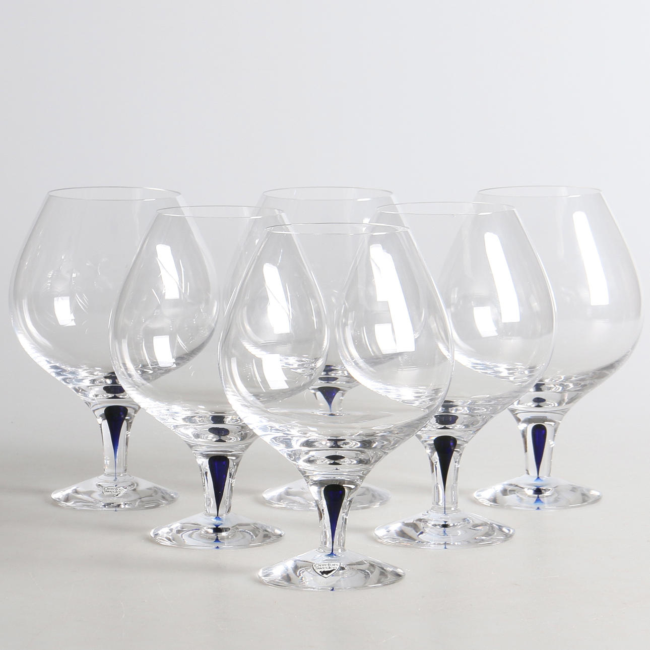 COGNACSKUPOR, 6 st. "Intermezzo", Erika Lagerbielke, Orrefors.