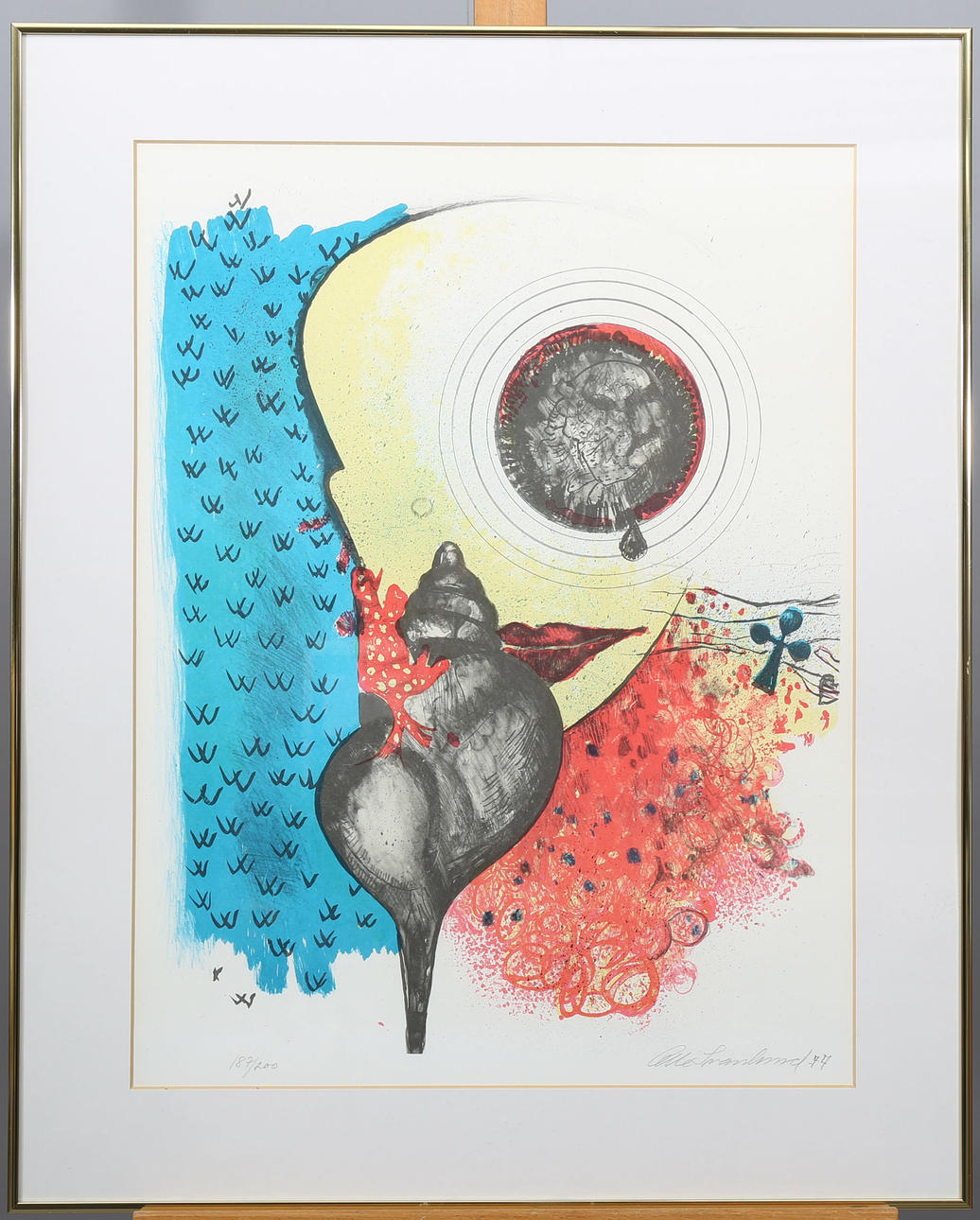 OLLE SVANLUND. Litografi, numrerad 187/200, signerad.