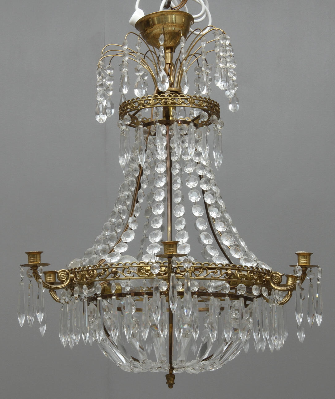 LJUSKRONA, 6 ljusarmar, empirestil, 1900-tal.