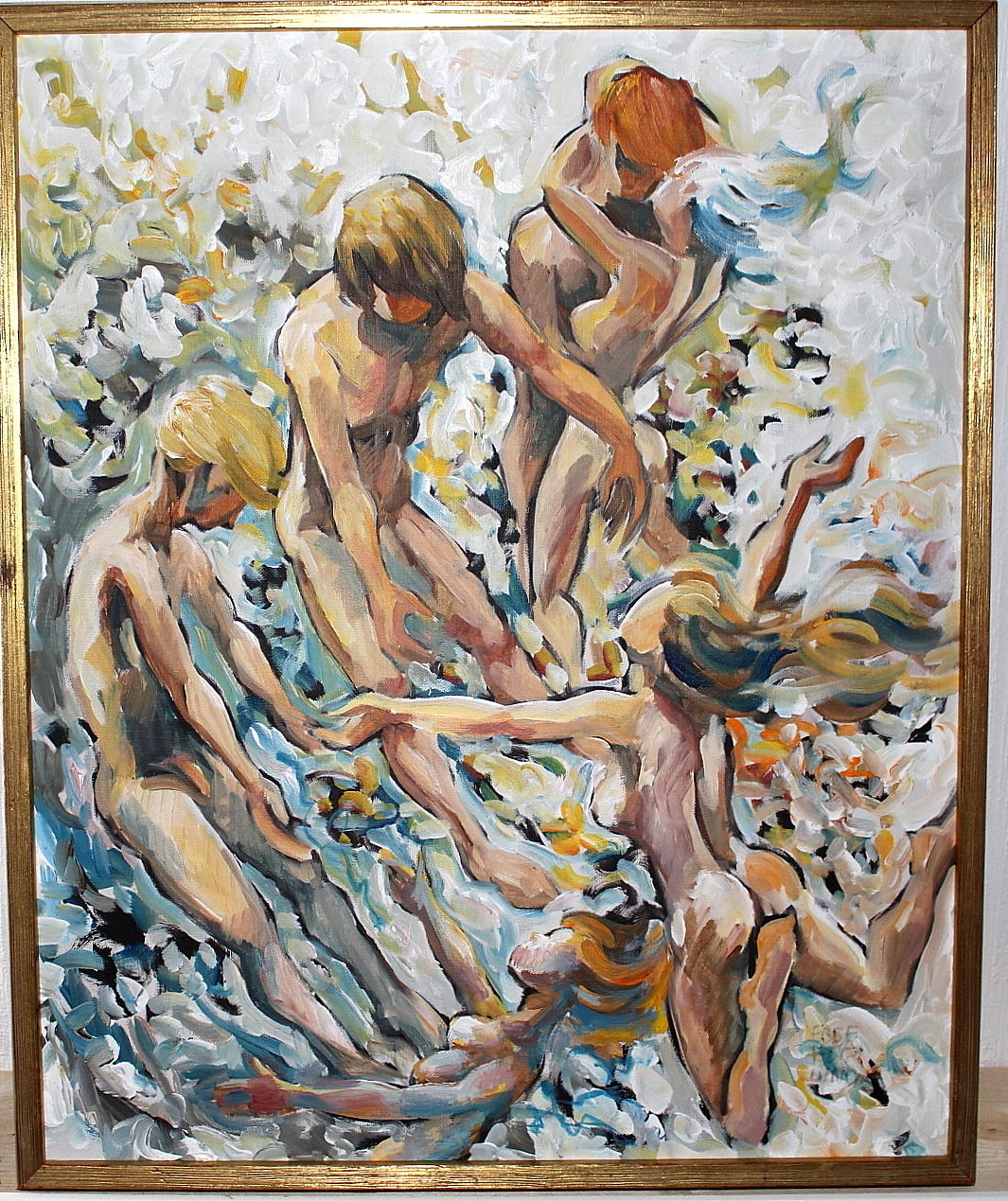 EBBE HÖGLUND. olja på duk, " Florentiner " signerad, signerad.