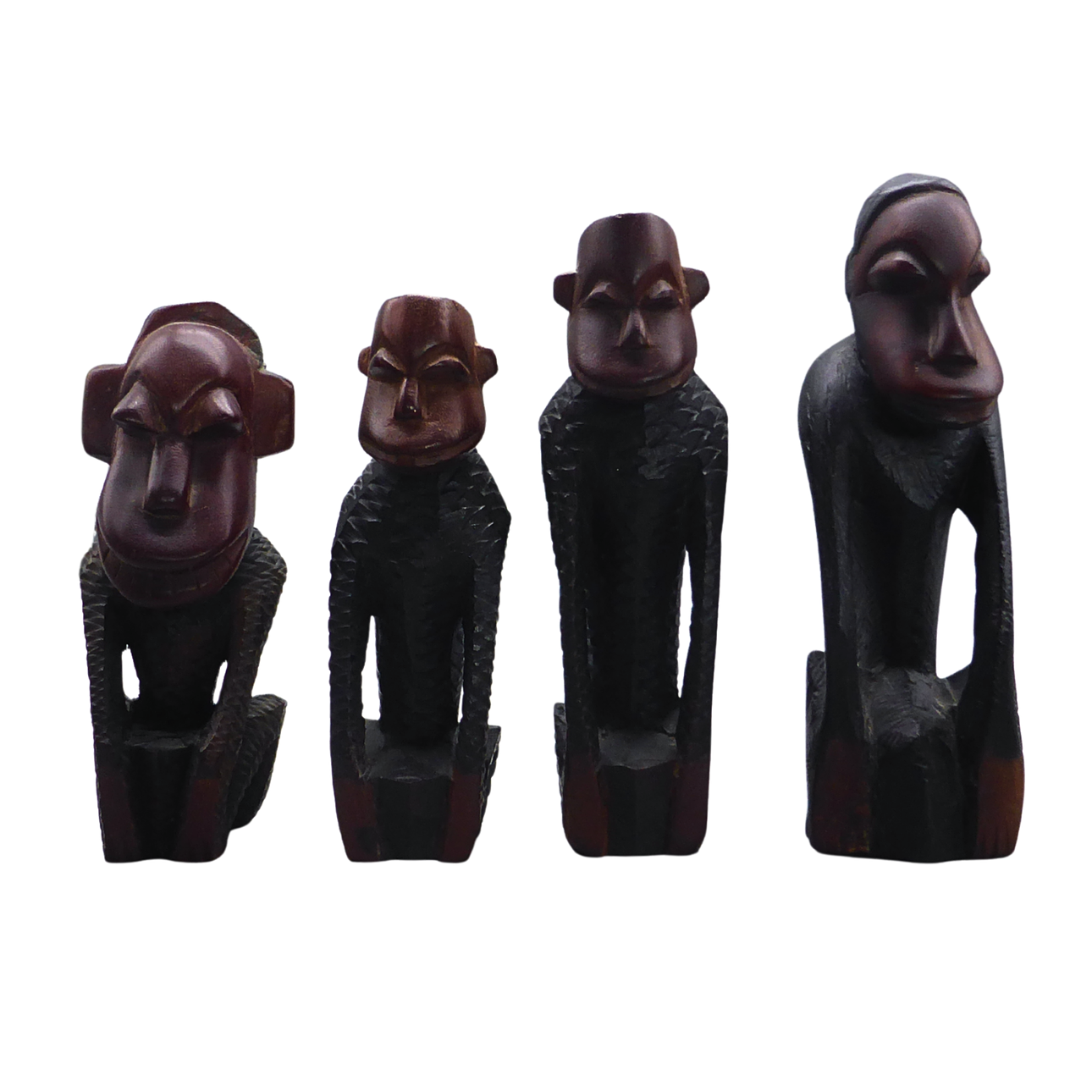4-DELAT SET AFRIKANSKA TRÄFIGURER APOR