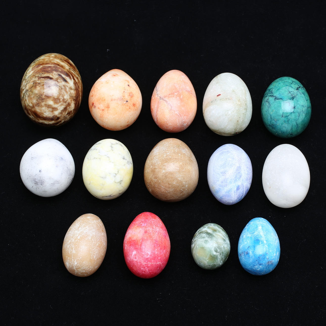 SAMLING ÄGG, 14 st, sten.