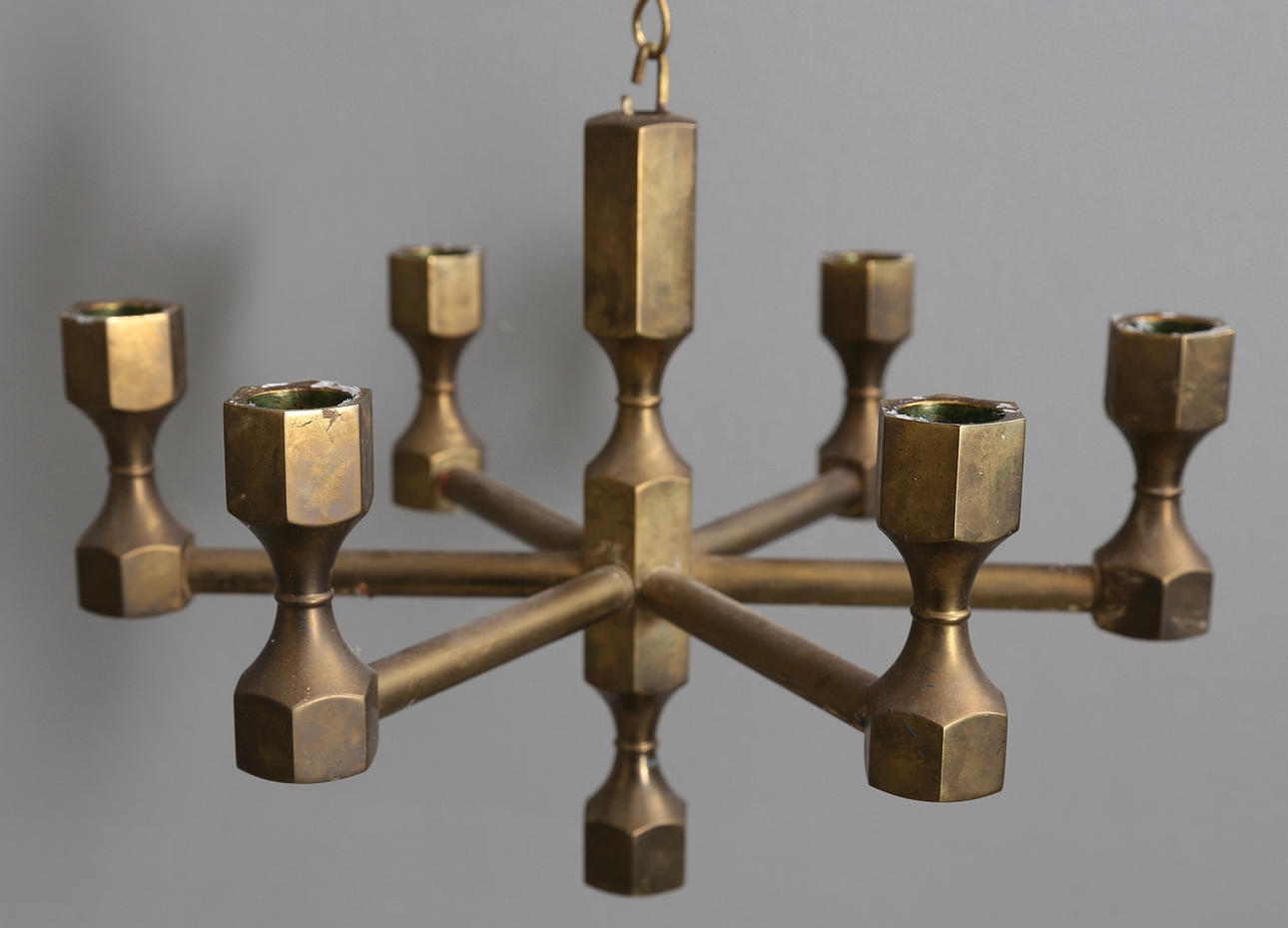 LJUSKRONA, mässing, Lars Bergsten, Gusum, höjd ca. 19 cm.