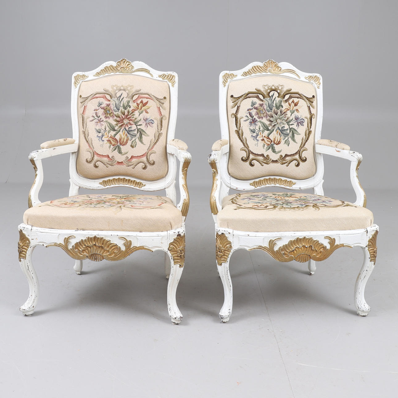 ARMCHAIRS a pair, rococo, 18th century.