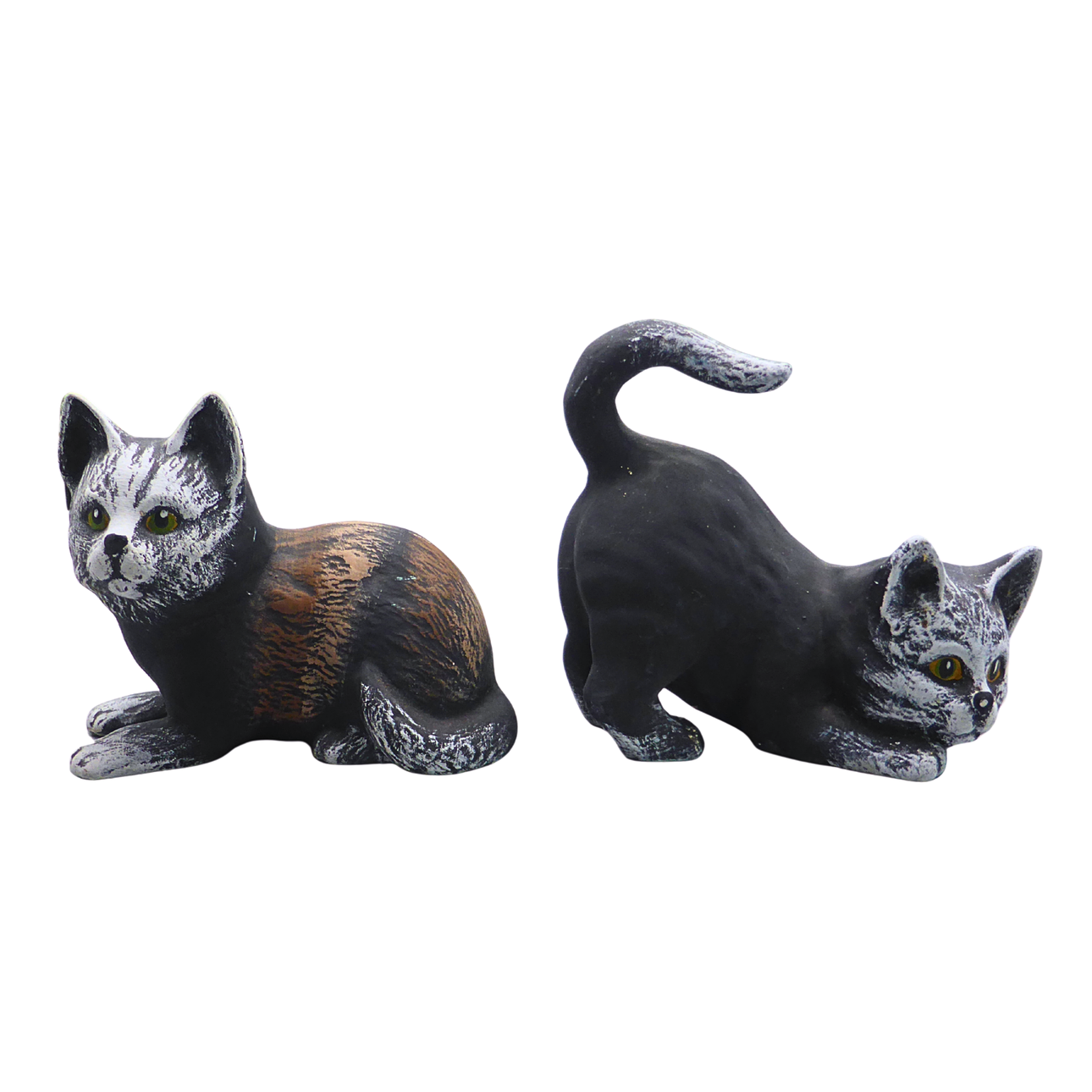 2-PACK KATTFIGURER I KERAMIK