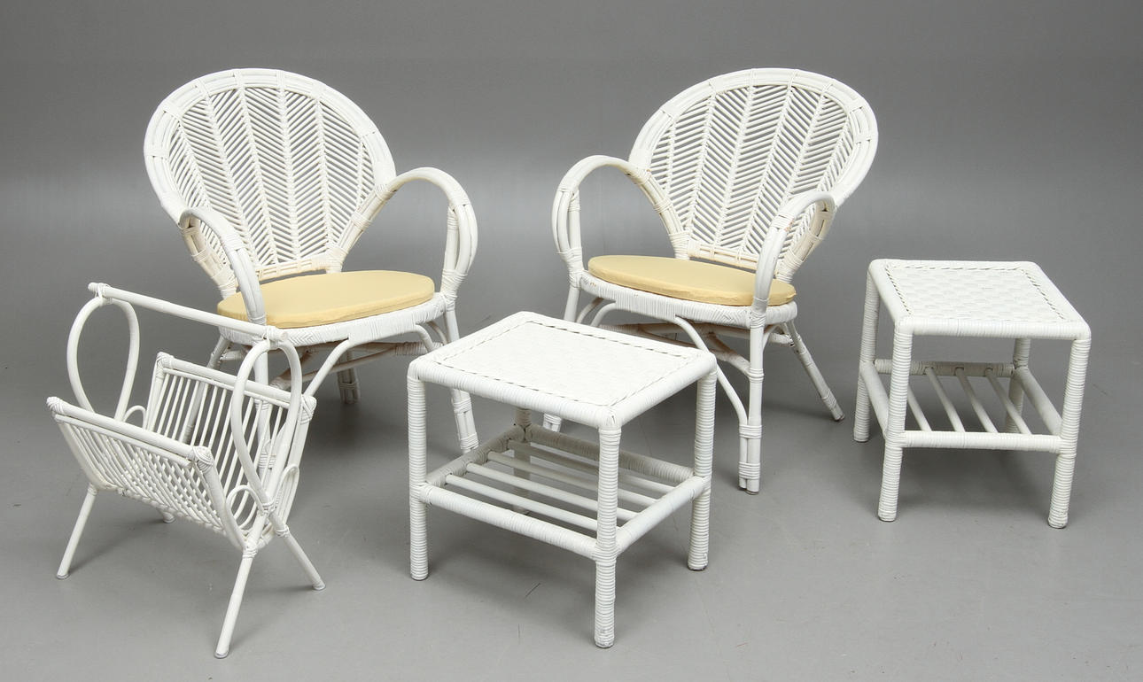 PARTI MÖBLER, 5 delar, rotting, 1900-tal.