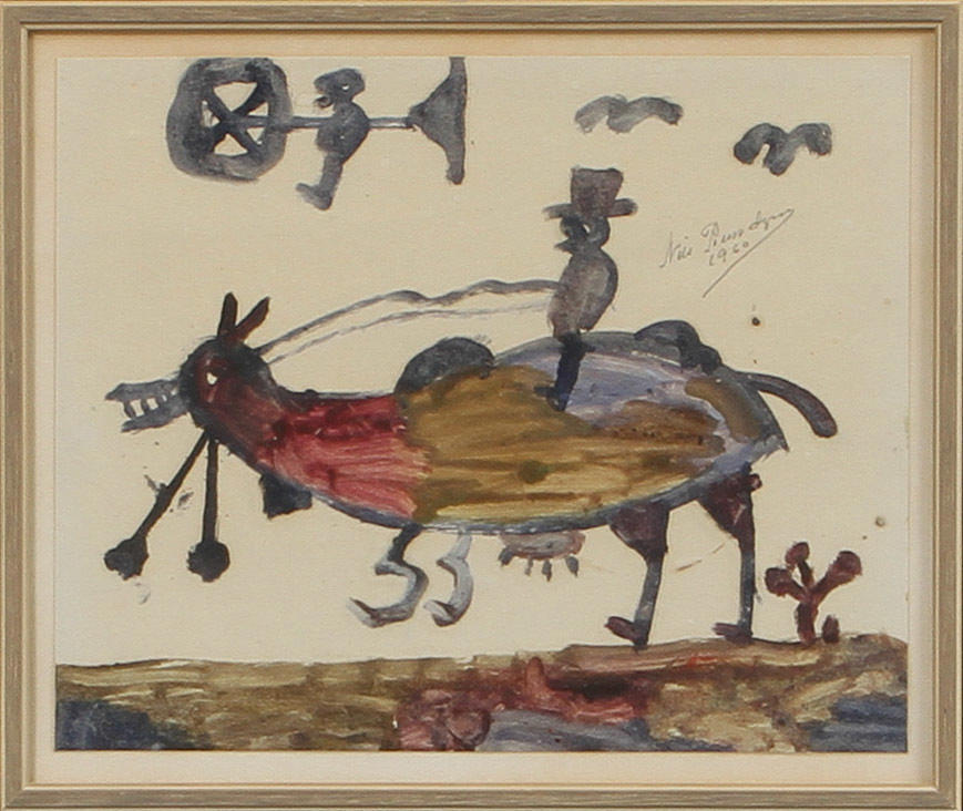 NILS RUNDGREN. Figurkompositioner, 2 st, akvareller, sign.