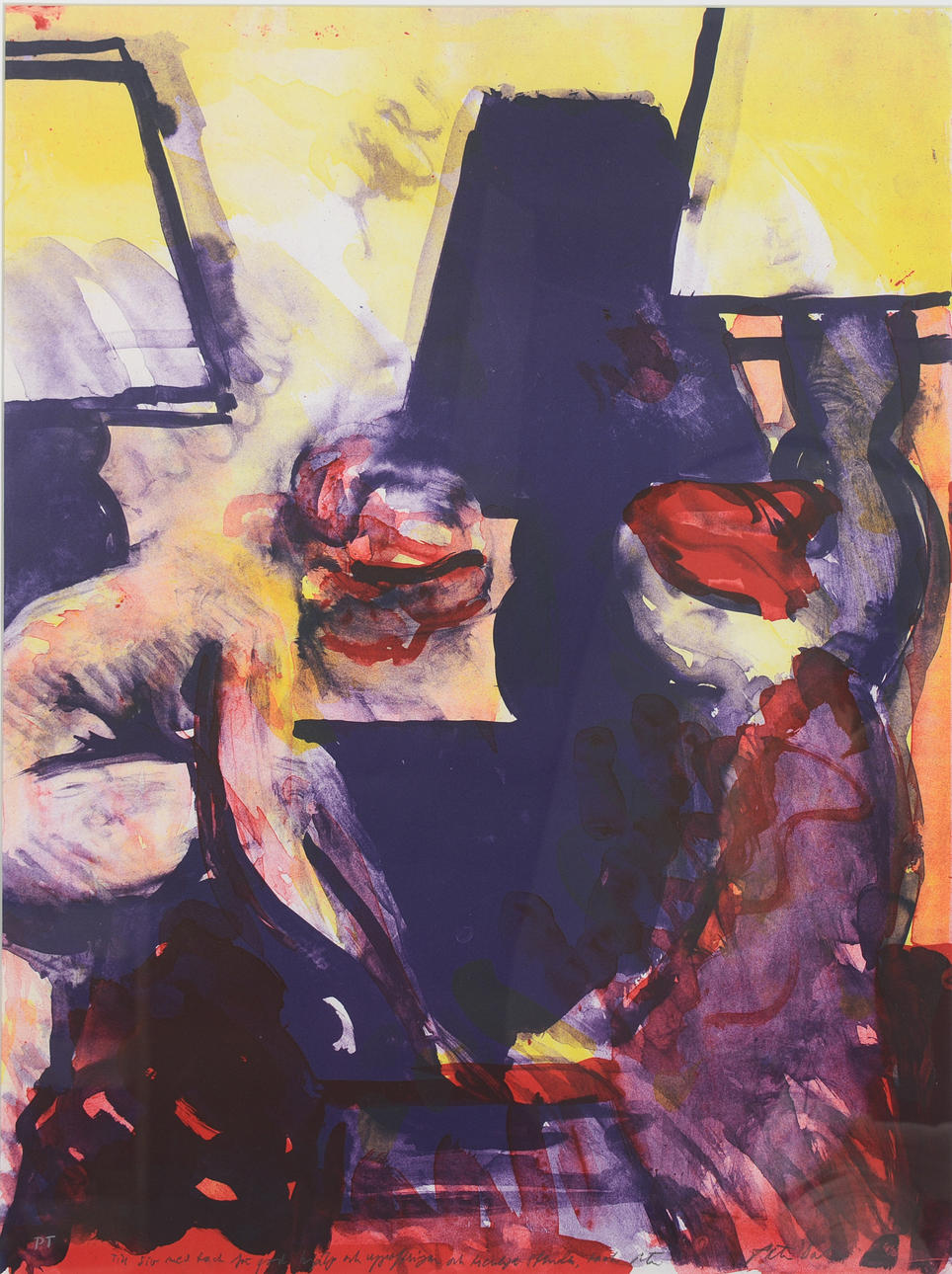 PETER DAHL. Composition with figures, colour lithograph, signed, numbered PT.