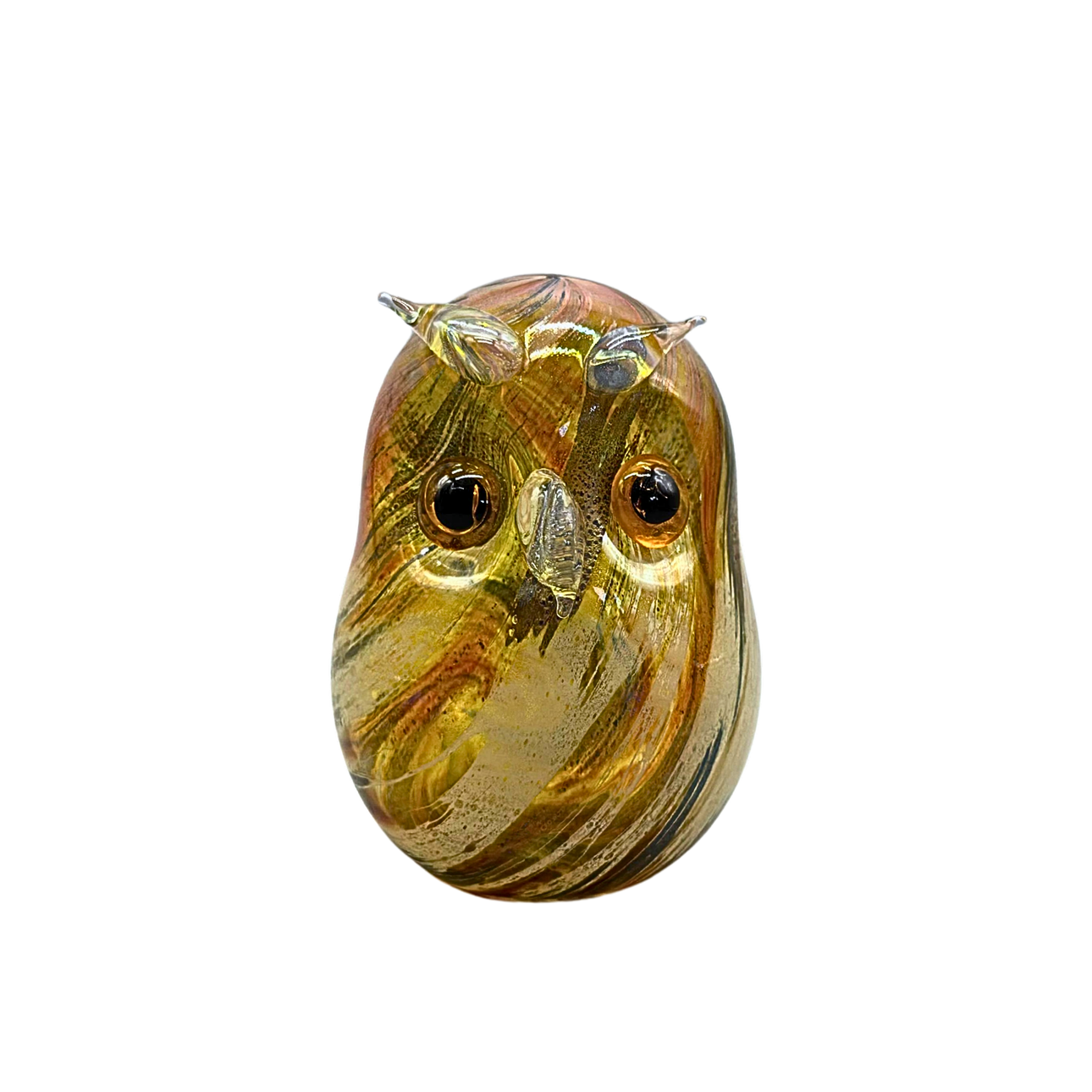 MUNBLÅST GLASFIGUR AV EN UGGLA