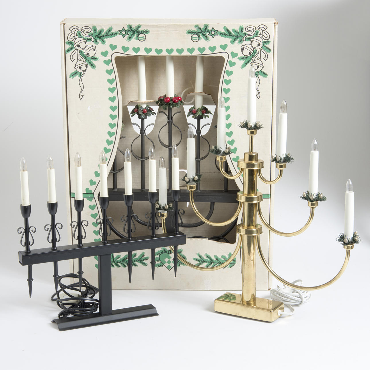 ADVENTSLJUSSTAKAR, 3 stycken 7-armade.