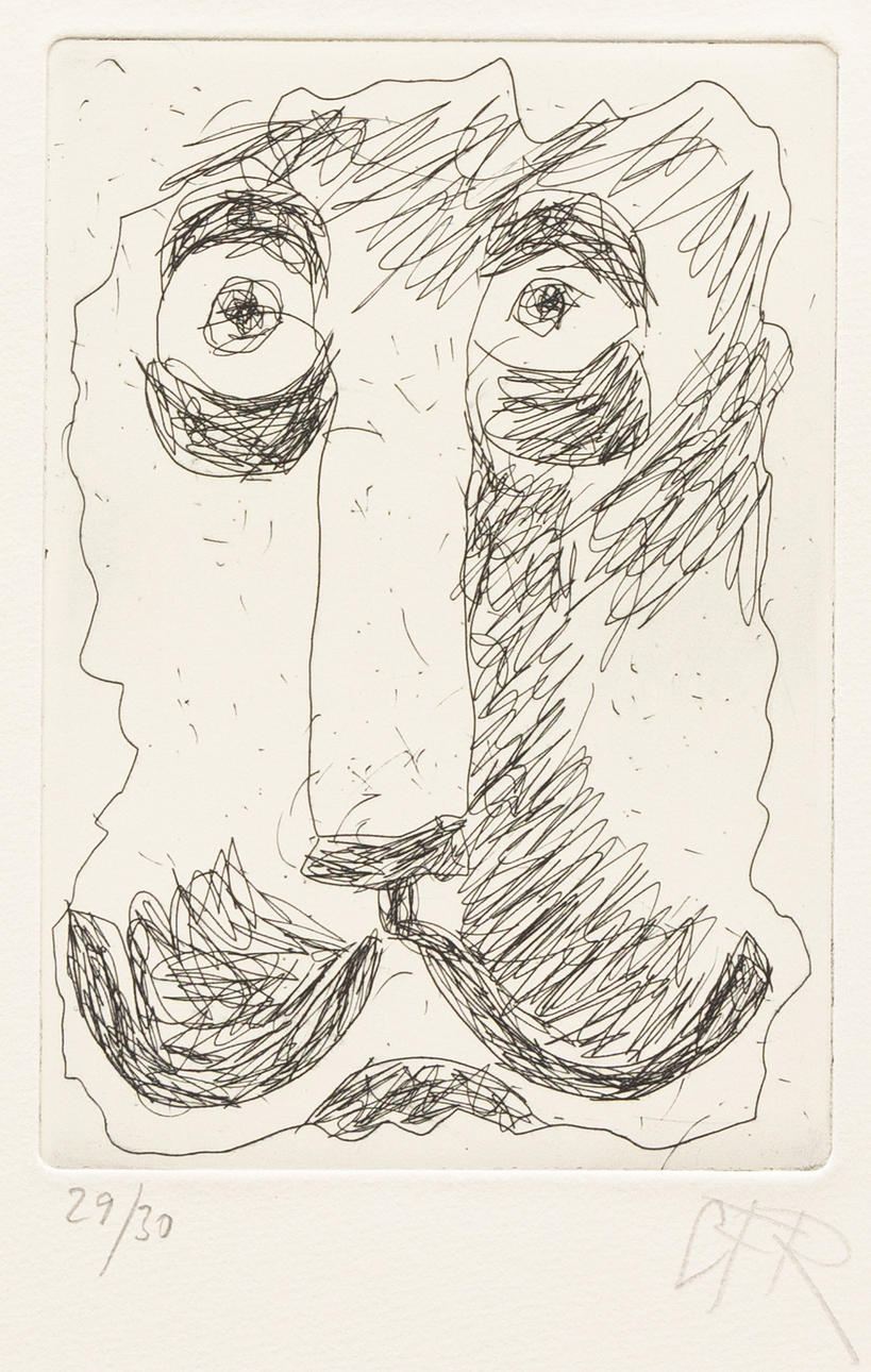 CARL FREDRIK REUTERSWÄRD. Face, etching no. 29/30, signed.