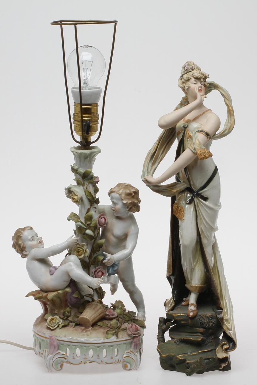 BORDSLAMPA, Schierholz, FIGURIN, Ernst Wahliss, 1900-tal.