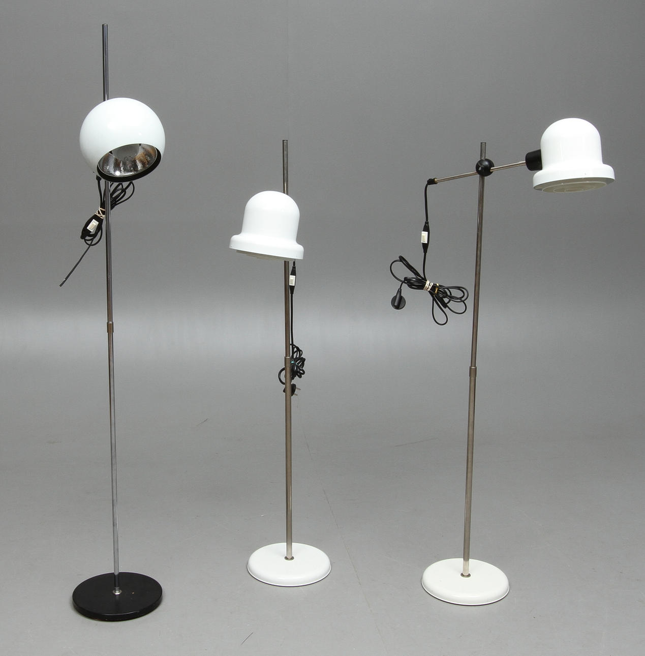 GOLVLAMPOR, 3 st, bland annat Elidus, 1970-tal.