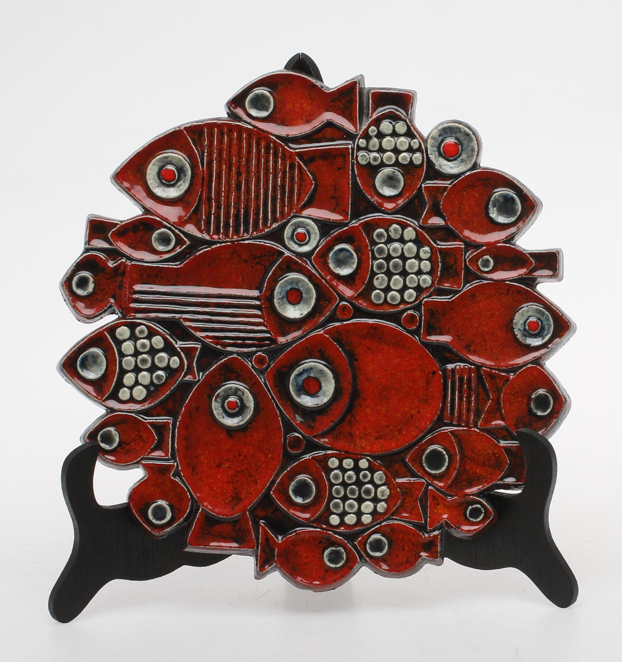 VÄGGPLAKETT, Fiskar, keramik, Gustavsberg.