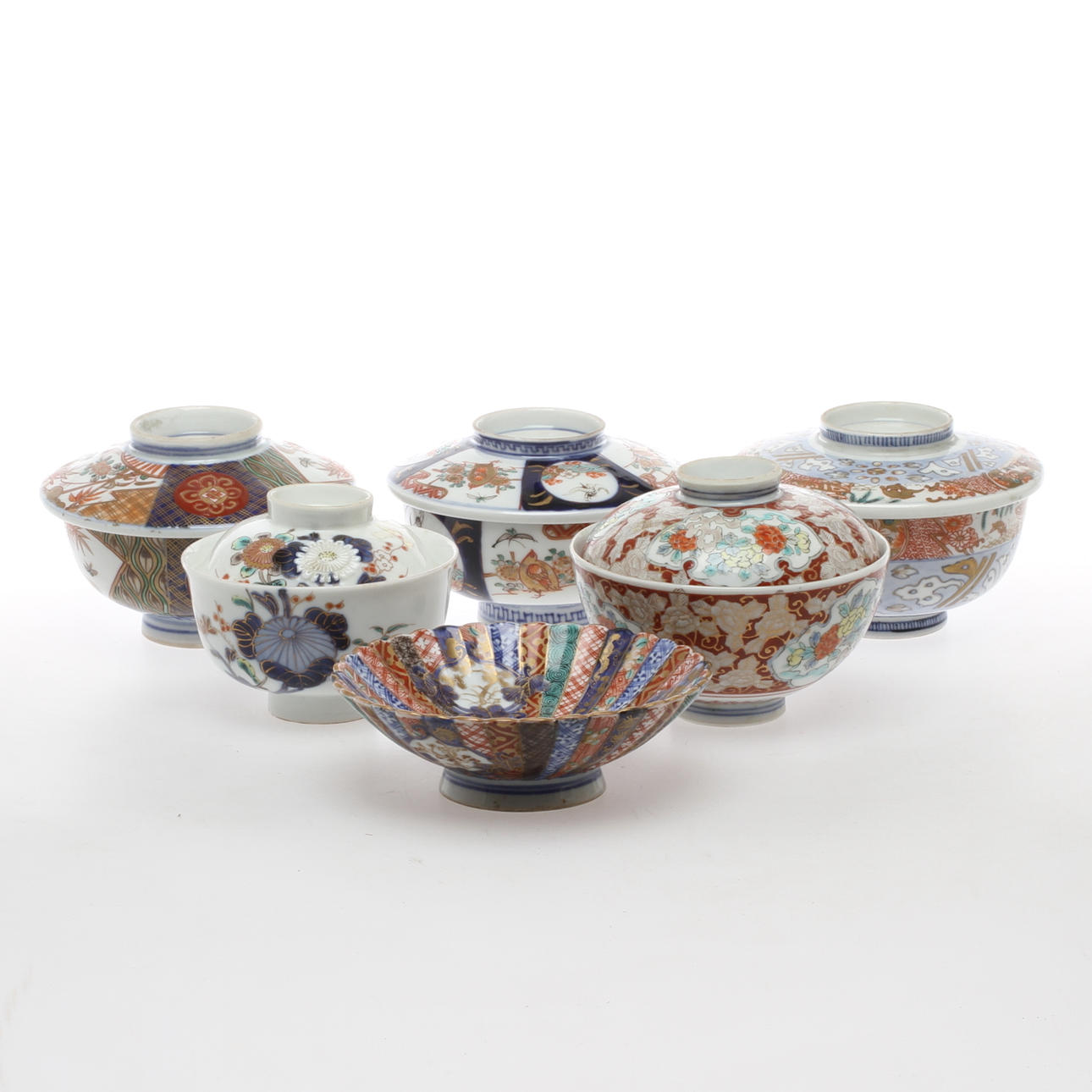 PARTI PORSLIN, 6 delar, orientaliskt, mestadels troligen Japan.