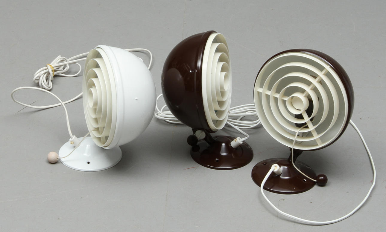 VÄGGLAMPOR, 3 st, Elit, Knud Christensen, 1900-talets andra hälft.