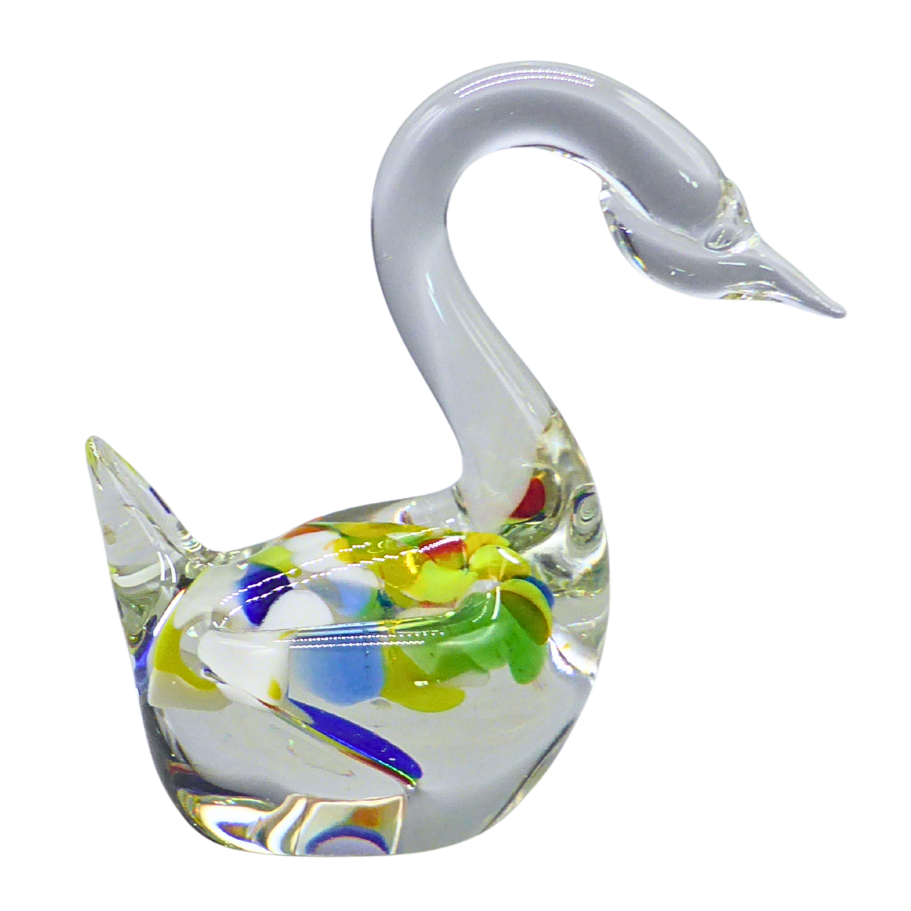 MUNBLÅST SVANFIGUR I MURANOGLAS