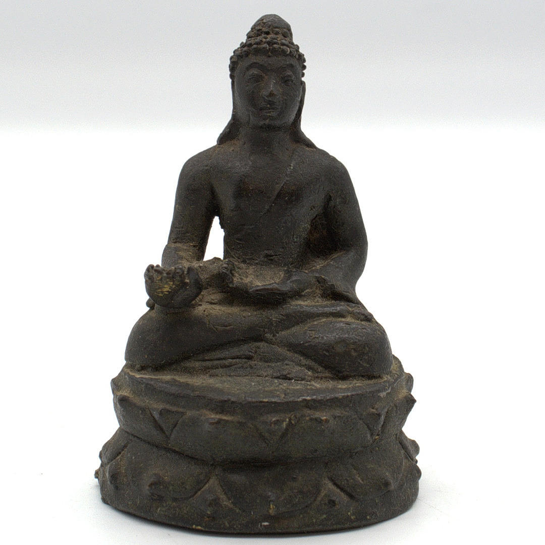 BRONS BUDDHAFIGUR, OMKRING 1970, TIBET.