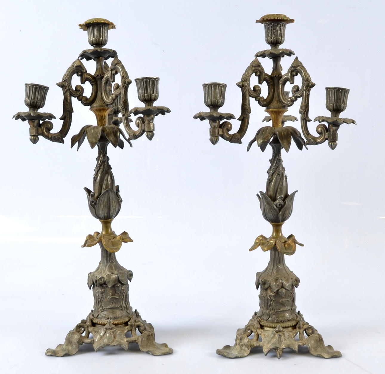 KANDELABRAR, 1 par, 1800-talets mitt.